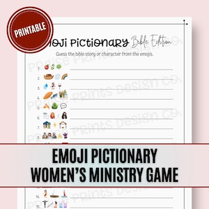 Emoji Pictionary Christian Women&#39;s Ministry Game, Bible Games, Church Fellowship, Christian Printable, Women&#39;s Retreat Activity, Youth Kids