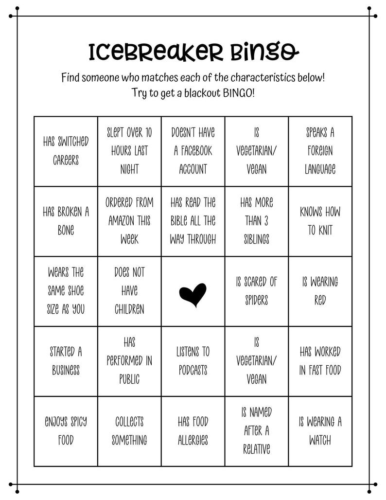 Icebreaker Bingo: Christian Women's Ministry Game, Church Fellowship ...