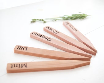 Garden herb markers | Etsy