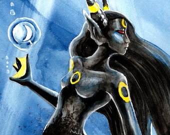 Arte de fan de Pokémon de Eeveelutions de Umbreon y sirenas