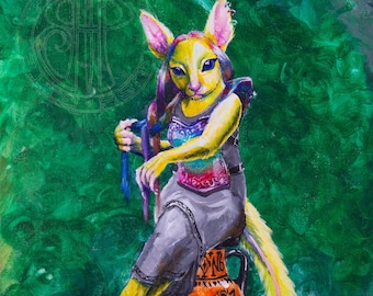 niobium golden possum elemental fantasy art beautiful