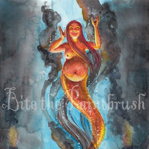 Pele Mermama pregnant mermaid lava geiser