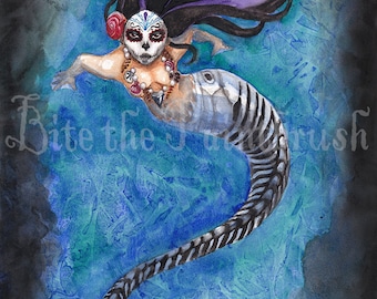 Muertmaid sirena día de los muertos dia de muertos calavera de azúcar