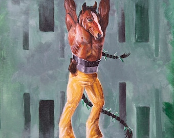 molybdenum horse man elemental fantasy art strong