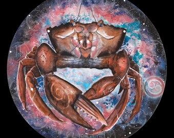 Impresión circular de la constelación zodiacal de la nebulosa de Cáncer y el cangrejo