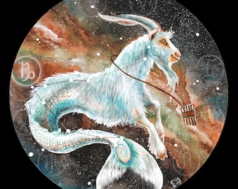 Nebulosa Capricornio constelación del zodiaco Pan mergoat círculo estampado