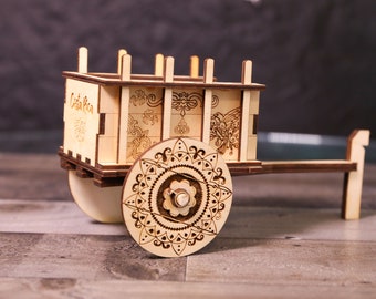 Handmade Wooden Traditional Two Wheeled Sri Lankan Oxcart Souvenir Toy Gift Handmade Wooden Traditional Two Wheeled Sri Lankan Oxcart Souvenir Toy Gift