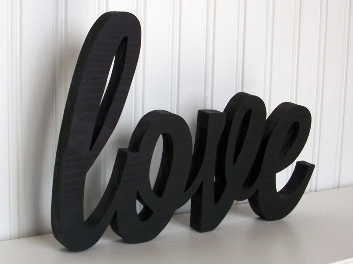 Love Wood Sign Love Word Sign Black Love Letter Sign Etsy