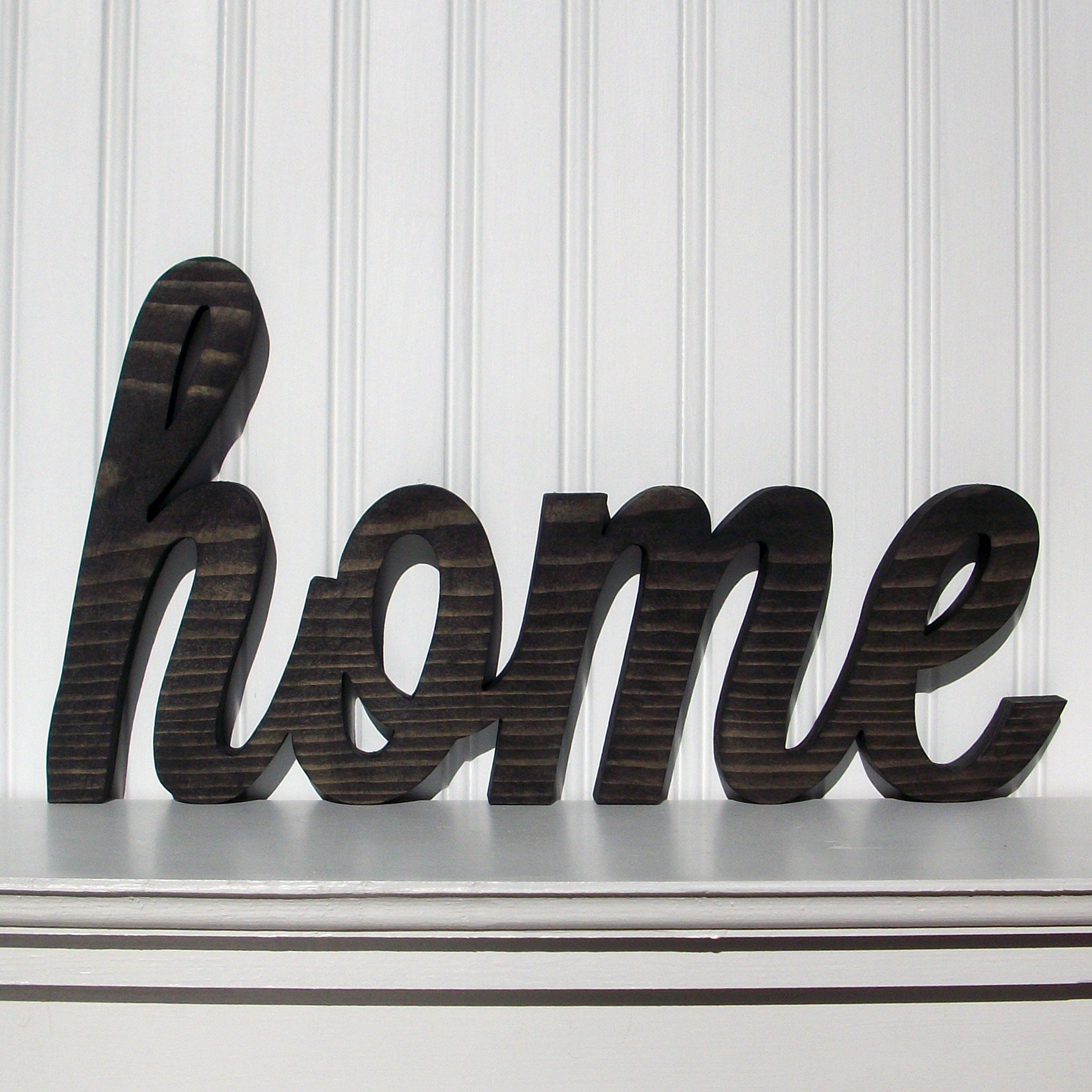 Home Wood Sign home Wood Word Sign Ebony Stained home Wood Etsy