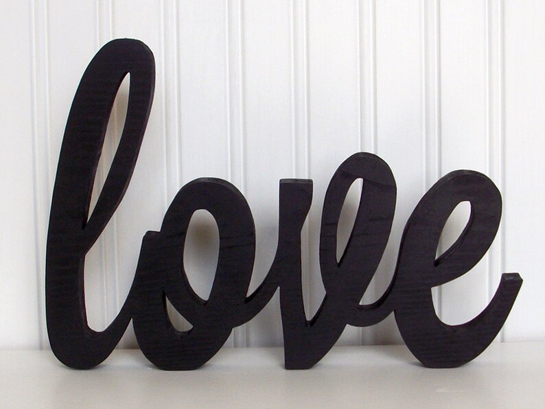 Love Wood Sign Love Word Sign Black Love Letter Sign Etsy