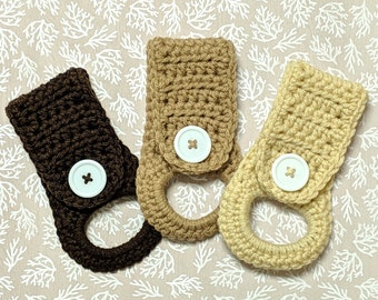 Porta toallas de cocina de crochet: Paño de cocina colgante con botón