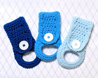 Porta toallas de cocina de crochet: Paño de cocina colgante con botón