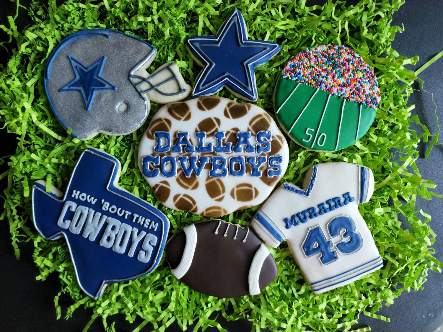 Custom Dallas Cowboys Football Cookies Gift Texas Etsy