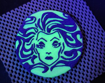 glowing Madame Leota inspired cookies Haunted mansion inspired cookies