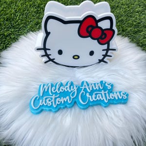 Kitty desk accessory, pen holder, with bow