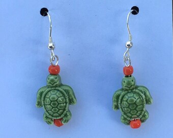 Green Turtle and Coral