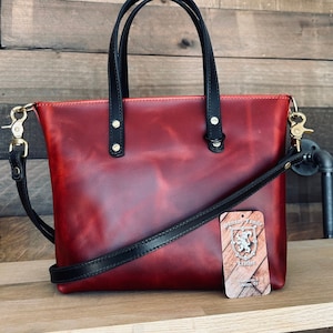 Cartera cruzada de cuero de grano completo