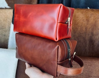 Leather Dopp Kit/Toiletry Bag