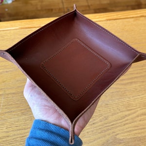 Square Leather Valet Tray
