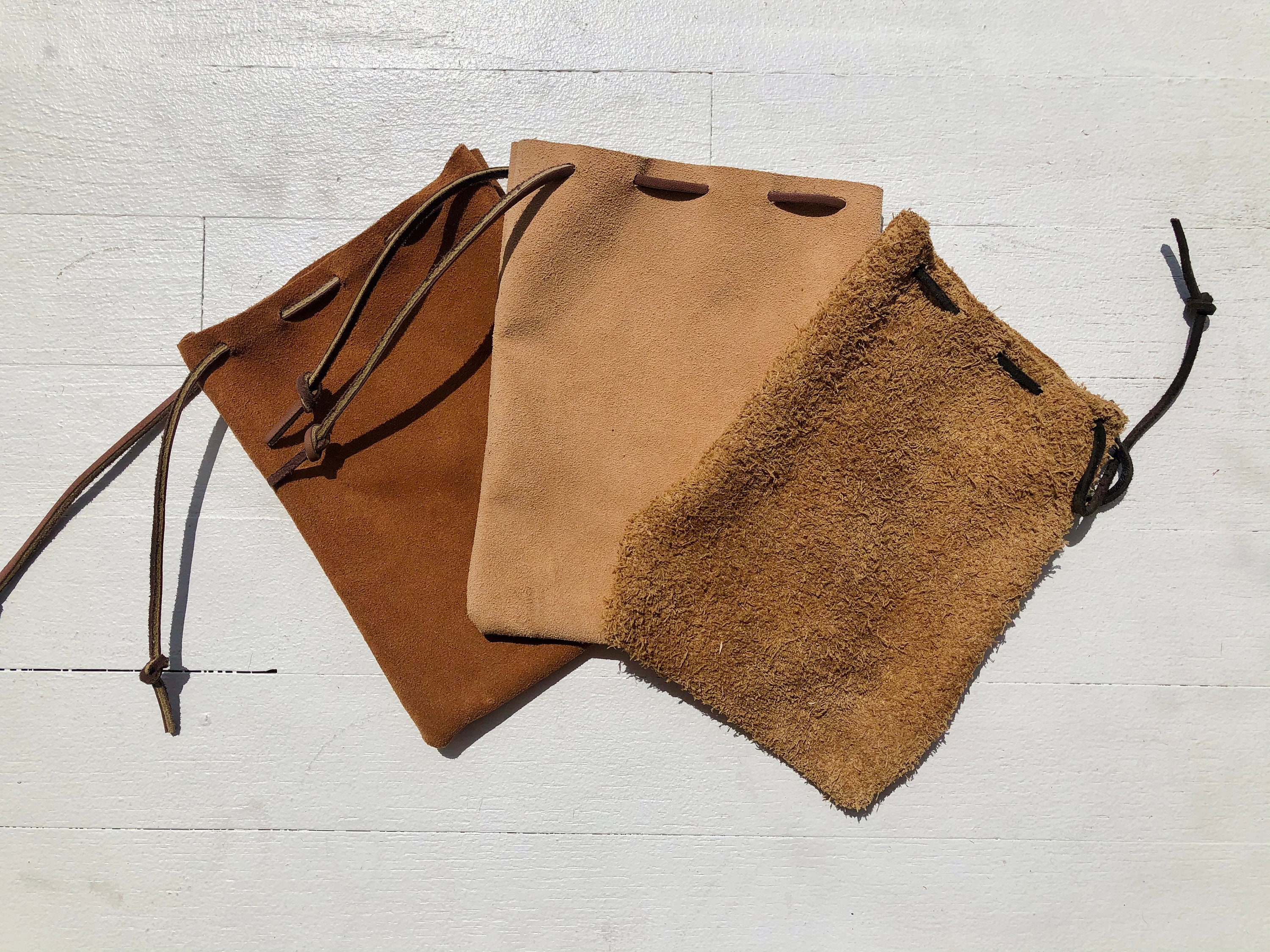 Suede Drawstring Bag - Etsy