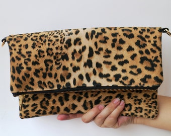 Leopard leather clutch bag, Personalize Clutch,Leather leopard Clutch, leopard clutch, Suede clutch, leopard , etsy sales