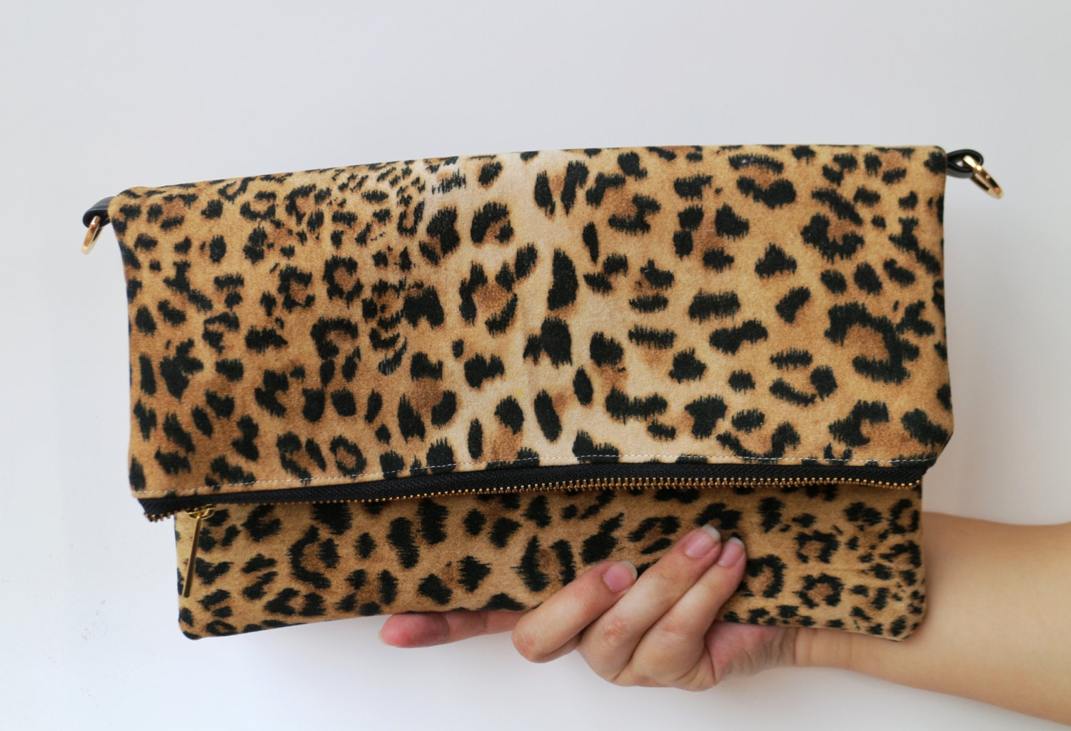 Leopard leather clutch bag Personalize ClutchLeather leopard Etsy