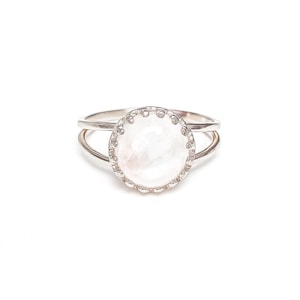 Natural Moonstone Ring Sterling Silver, Moonstone Gemstone Gold Ring, Natural Genuine Moonstone Jewelry moon stone, White stone Ring