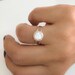 Opal Ring White Opal Silver Jewelry Gold Filled Dainty Double Opal Band Ring 