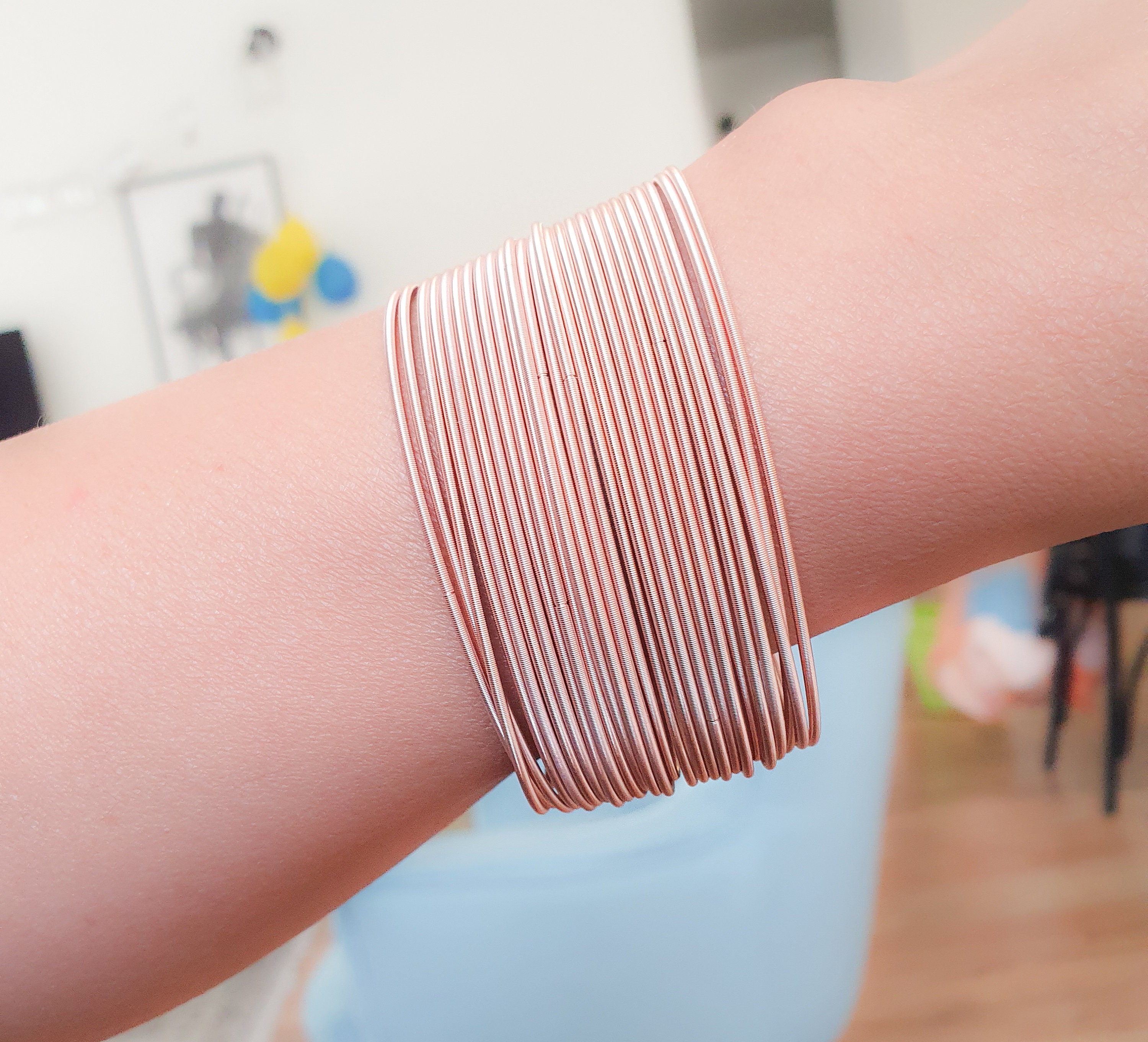 Rose Gold String Bracelet Guitar String Bracelet Rose Gold Etsy UK