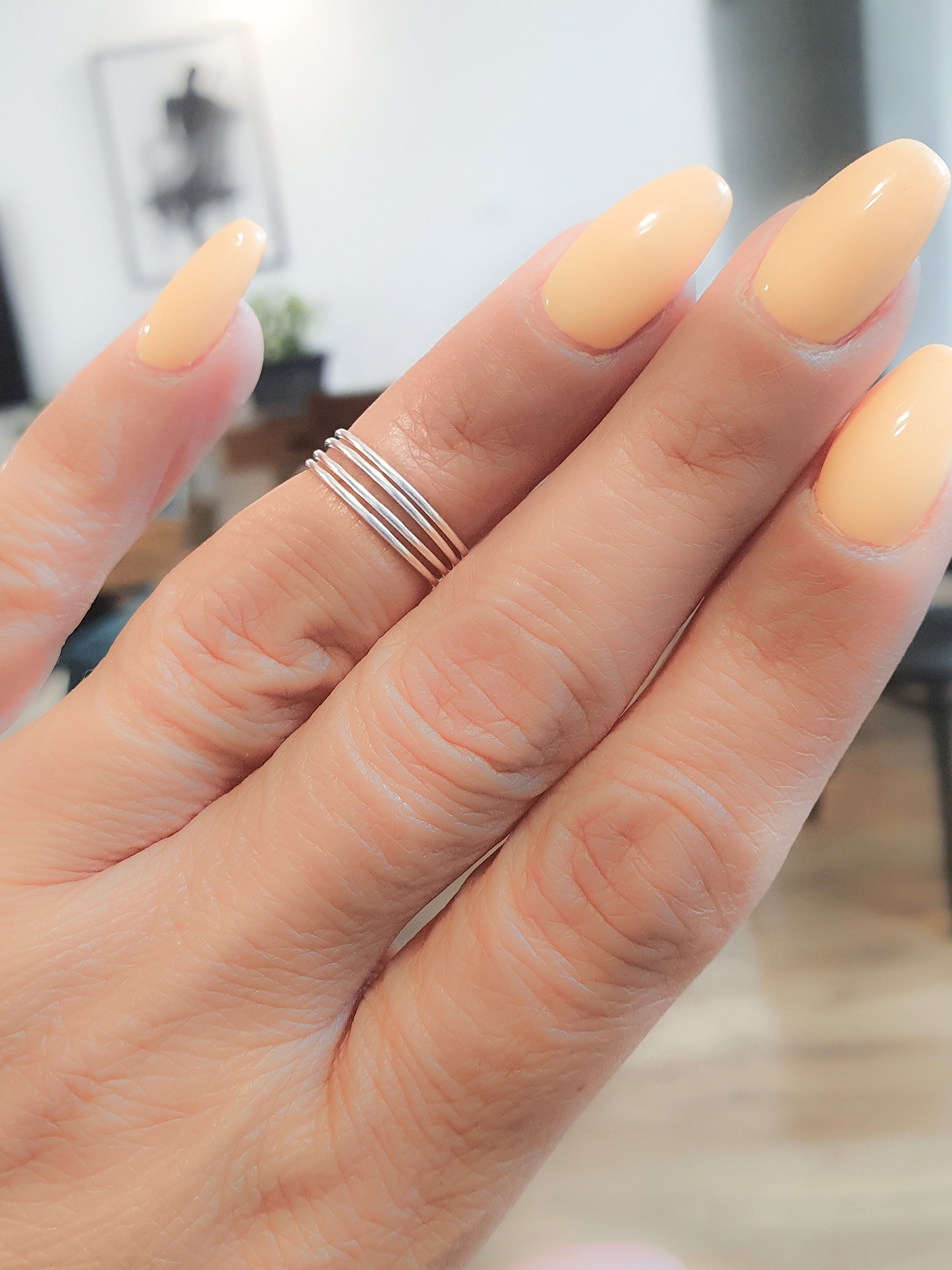 Bague en argent bague mi longue r glable articulation du doigt