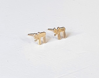 Mother Day - Gold Chai Studs Earrings, Gold Chai Studs, Gold Chai Jewelry, Gold Jewish Chai Israel, Chai Hebrew Writing Letters Earrings