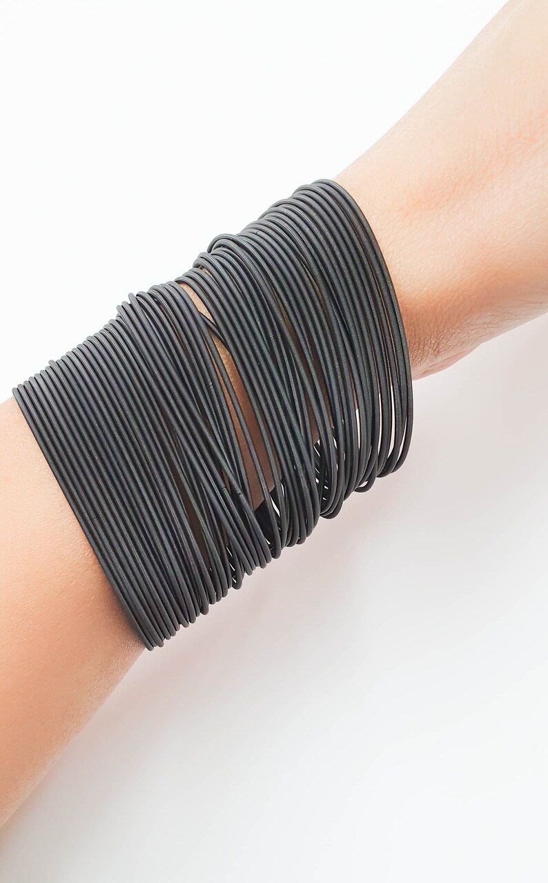Black Guitar String Bracelet Guitar String Bracelet Black Etsy