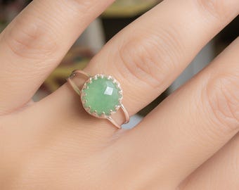 Jade Ring,Jade Ring Sterling Silver 925, Natural Jade Ring, Jade Gemstone Ring, Natural Genuine Jade Ring, Minimalist,Dainty