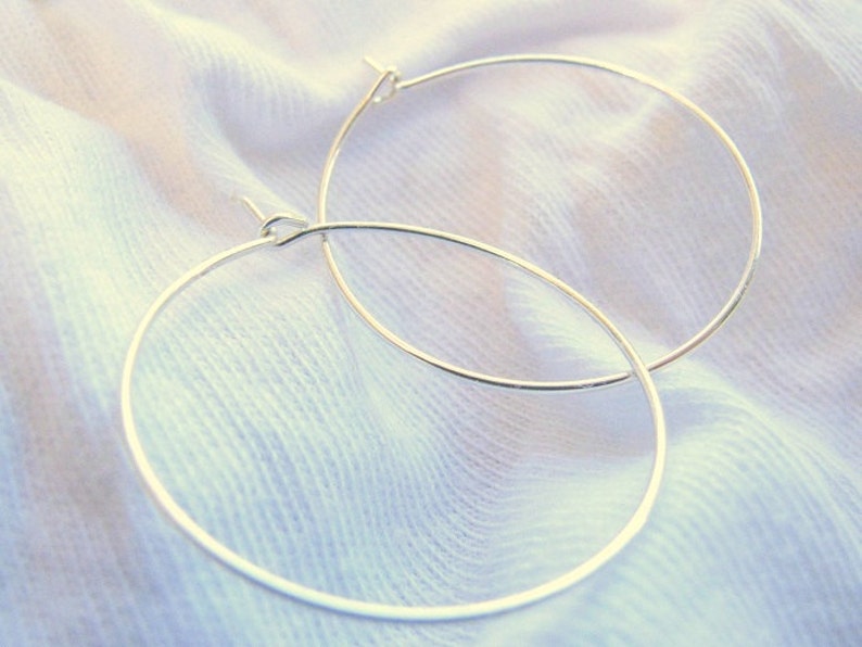 skinny silver hoops