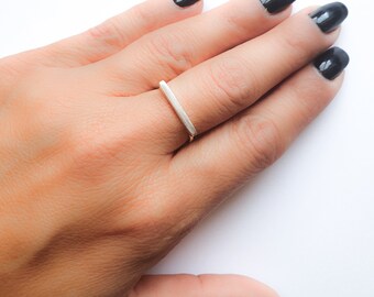 Bague en argent ligne barre, bague barre en argent, bague fine et simple, élégante et simple, argent 925, bague barre horizontale