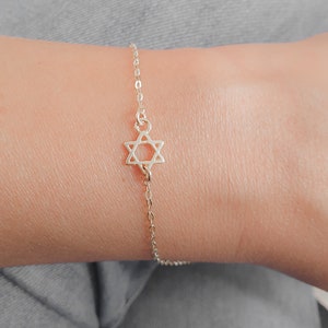 David Star Bracelet, Silver Star of David Bracelet, Magen David Charm Silver Bracelet, David Star Charm Bracelet, Gold Magen David Bracelet