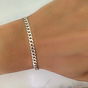 Curb Chain Link Bracelet,  925 Curb Bracelet, Sterling Silver Curb Bracelet, Gift For Men or Women
