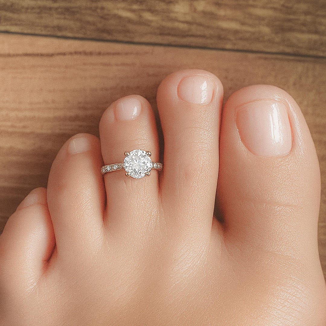 Big Diamond Toe Ring-adjustable Toe Ring-celebrity Silver Toe