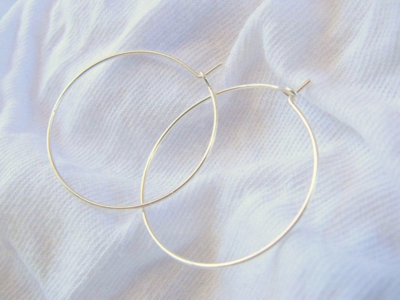 skinny silver hoops