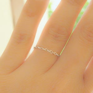 Chain Ring Thin Sterling Silver Stackable Layered Stack Dainty ring Simple