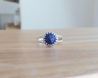 Mother Day - Lapis Lazuli Ring, Blue Lapis Lazuli Sterling Silver Ring, Lapis Gemstone, Genuine Natural Lapis,September birthstone
