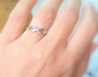 Mother Day - Infinity Ring Silver, Best Friend Gift, Promise Band Ring, Sterling Silver 925 Ring