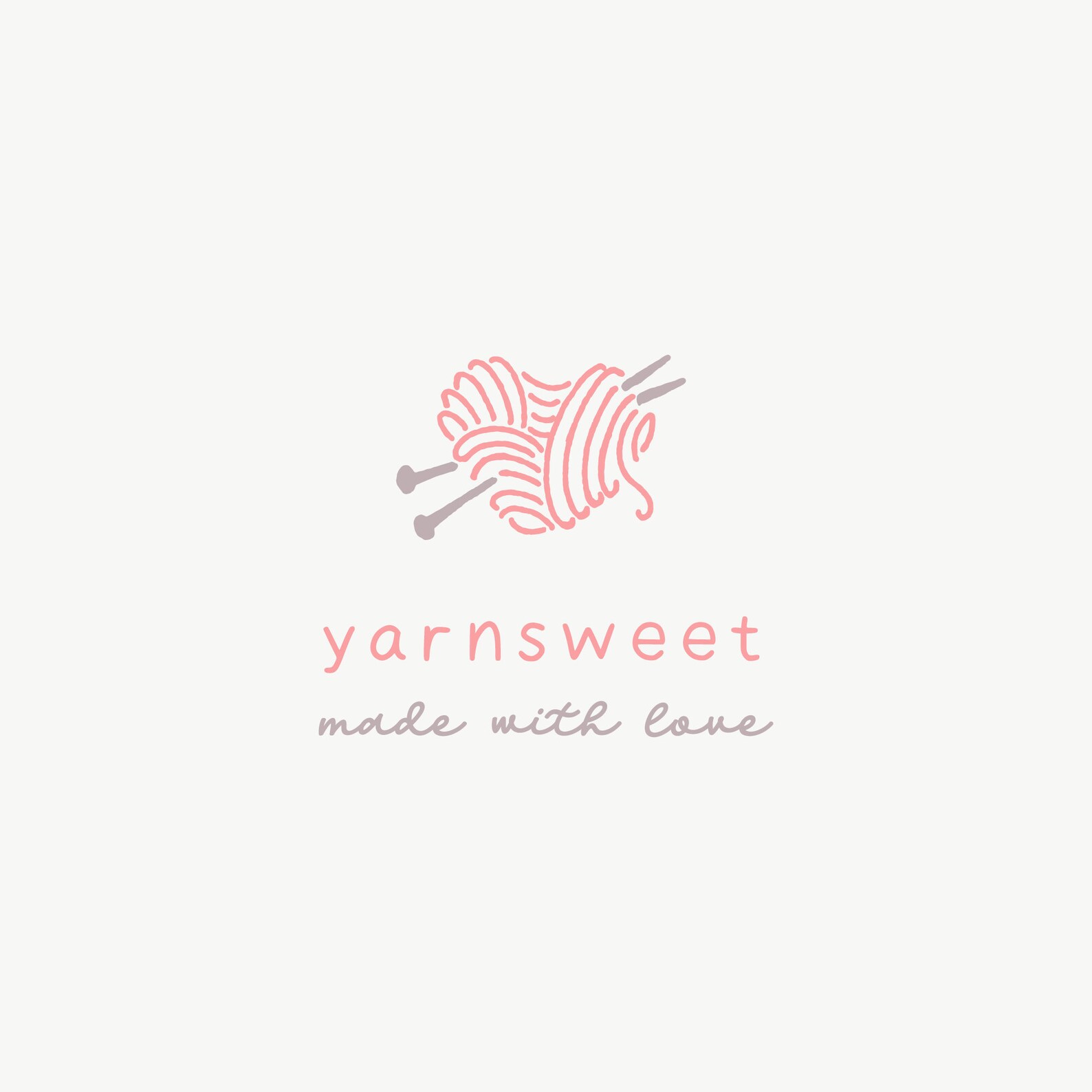 Yarn logo design premade crochet knitting wool heart simple Etsy