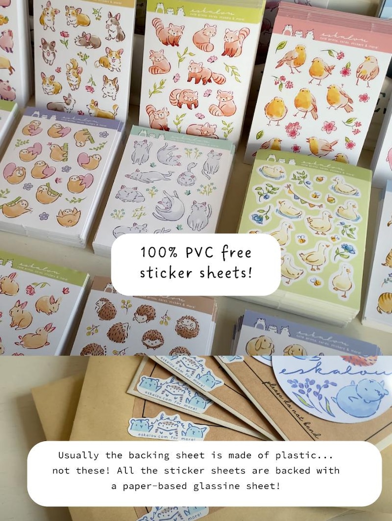 Kawaii Bunny Sticker Sheet: Eco-Friendly Journaling Stickers image 4