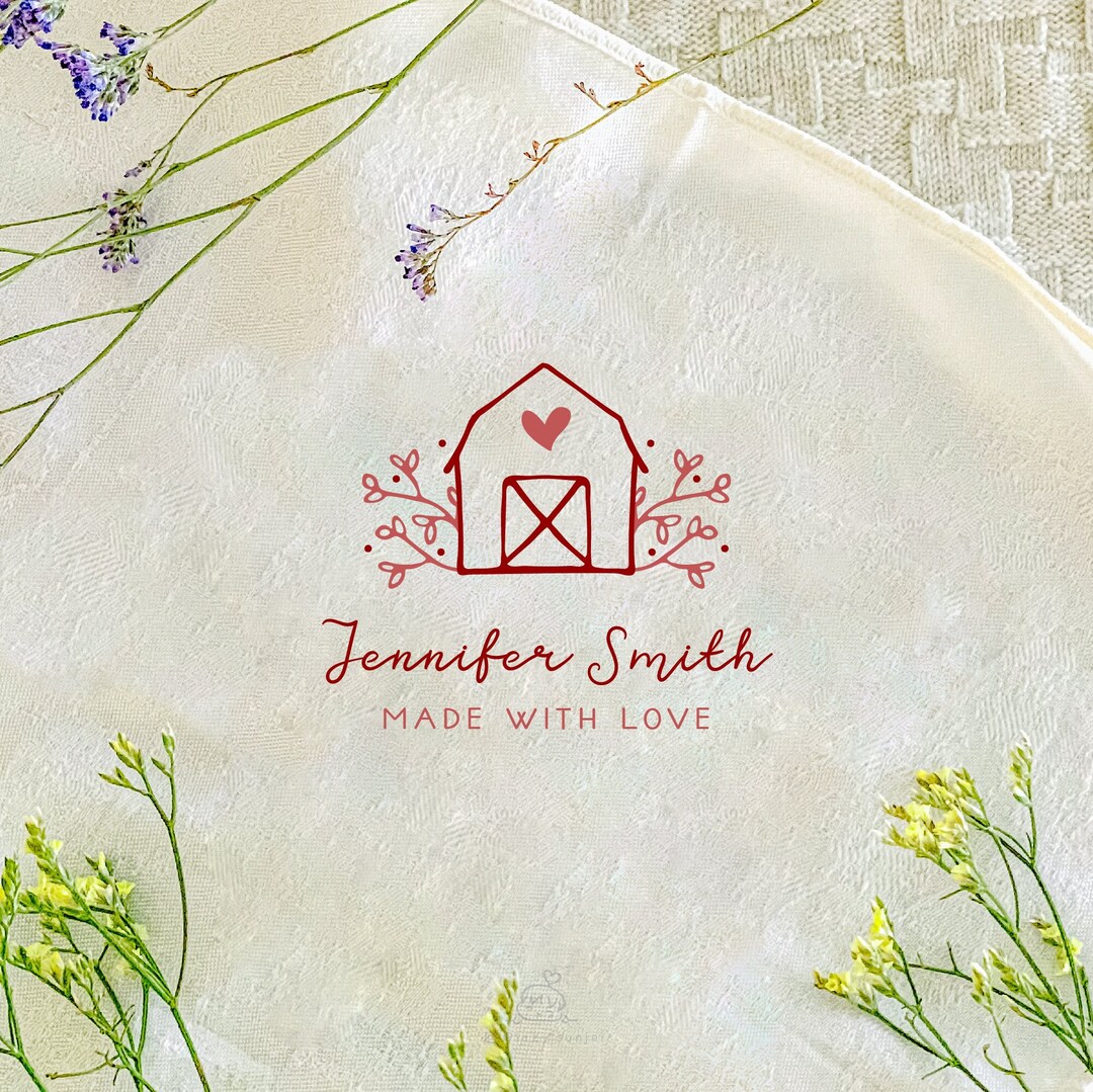 Barn Logo Design Premade Hand Drawn Brand Farmhouse Real Estate Barn