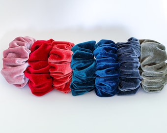 Scrunchies Pink White Wide Elastic Scrunchy Extra Thick Velvet Scrunchie Mustard Rust Blue