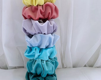 Scrunchies Pink White Wide Elastic Scrunchy Extra Thick Velvet Scrunchie Mustard Rust Blue