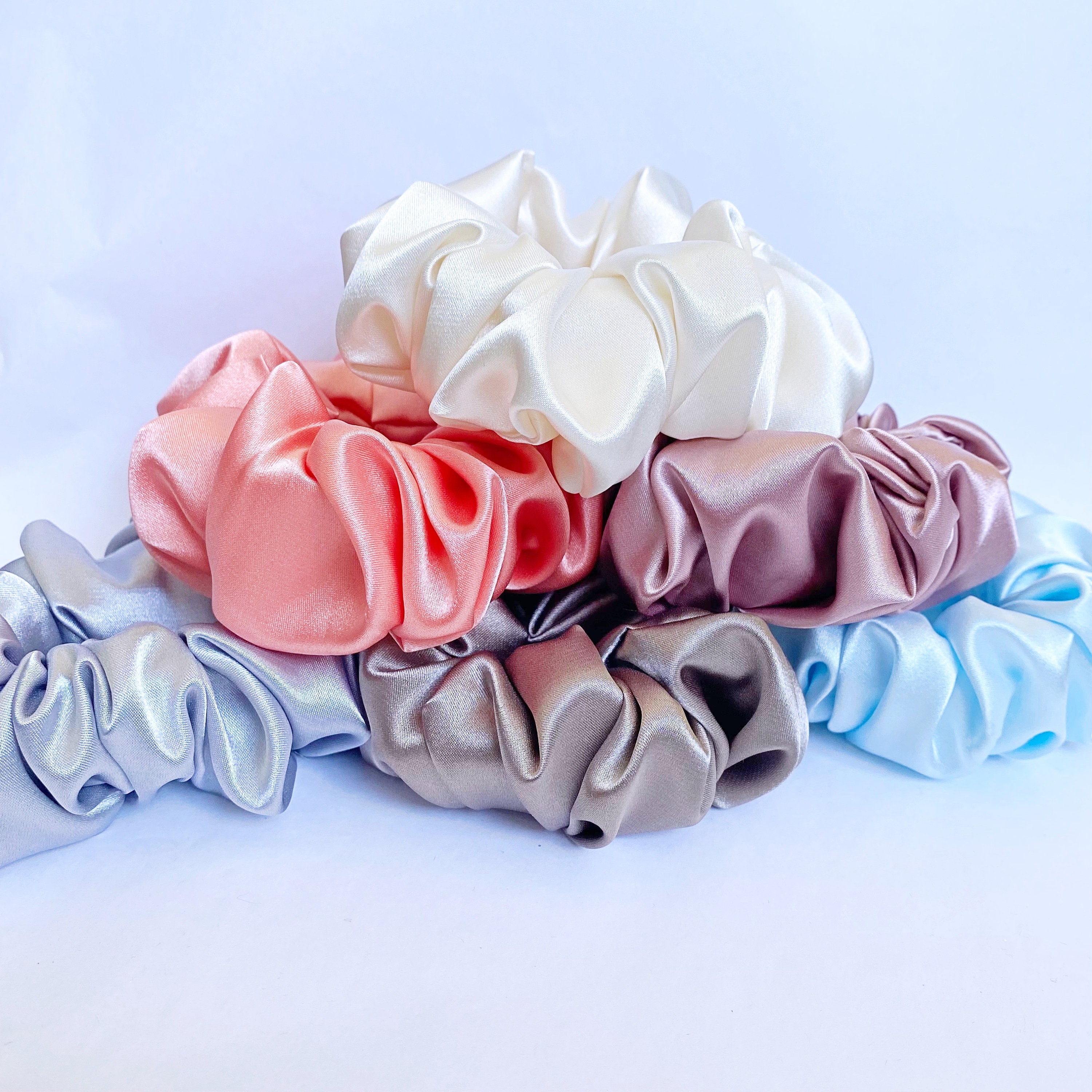 NEXNEOM Satin-Haargummis – 12 Stück, Große Scrunchies, Sanft Zu Den Haaren