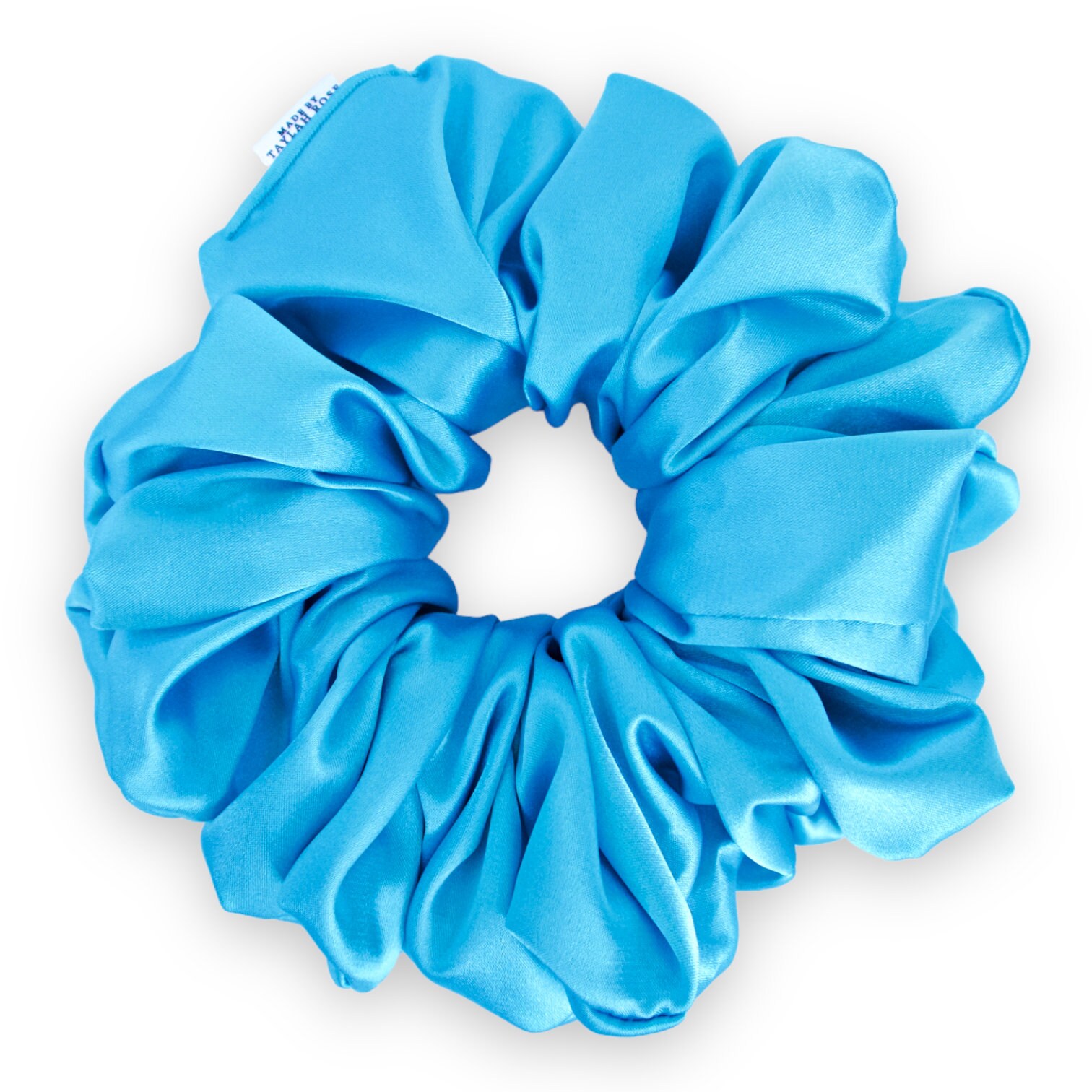 XL Turquoise Satin Scrunchie WIDE ELASTIC, Large, Oversized, Giant