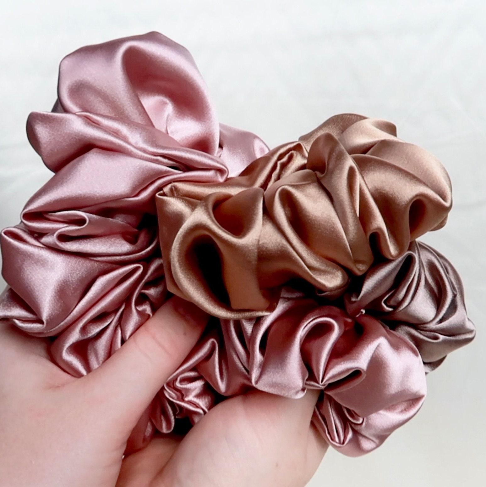 Deluxe Satin Scrunchies, 20 Colours, WIDE ELASTIC, 90s Fashion